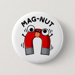 Chapa Redonda De 5 Cm Mag-nut Funny Magnet Pun