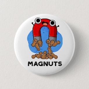 Chapa Redonda De 5 Cm Mag-nut Funny Magnet Pun
