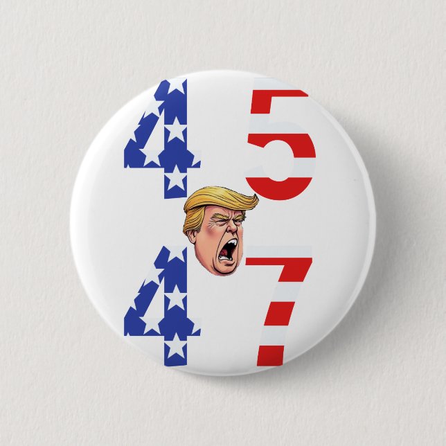 Chapa Redonda De 5 Cm Maga 45-47 Button con Donald Trump (Anverso)