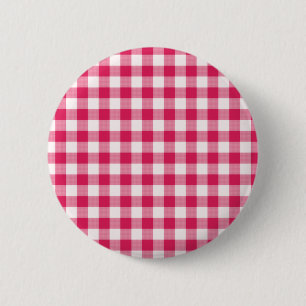 Chapa Redonda De 5 Cm Magenta Gingham