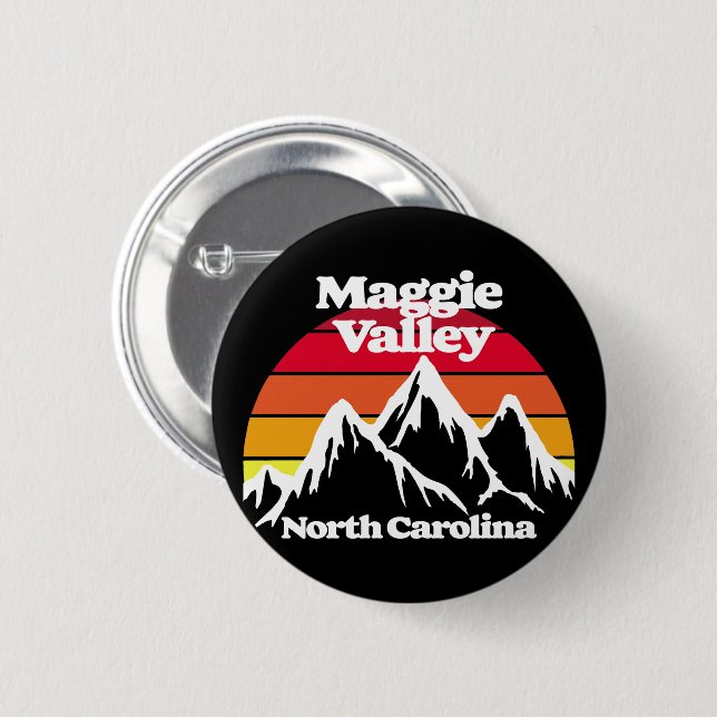 Chapa Redonda De 5 Cm Maggie Valley North Carolina (Anverso y reverso)