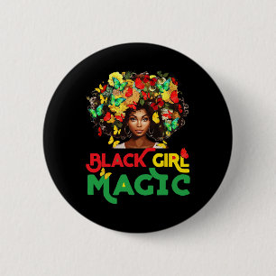 Chapa Redonda De 5 Cm Magia de Chica Negra Mes de la Historia Negra Mari