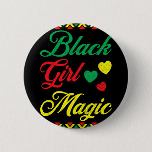 Chapa Redonda De 5 Cm Magia de Chicas Negras Historia Negra Estadouniden