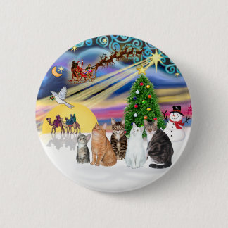 Chapa Redonda De 5 Cm Magia de Navidad (R) - Cinco gatos (AmSH)