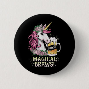 Chapa Redonda De 5 Cm Magia de unicornio alemana hace divertida la cerve