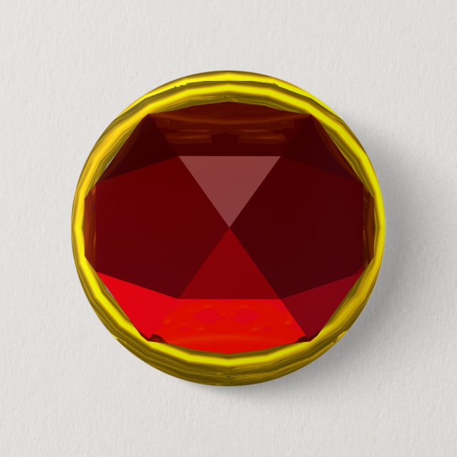 CHAPA REDONDA DE 5 CM MÁGICA ROJA RUBY GEMSTONE (Anverso)