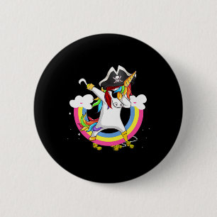Chapa Redonda De 5 Cm Magnífica diversión de unicornio pirata desagradab