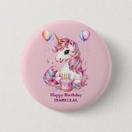 Chapa Redonda De 5 Cm Magnífica princesa de unicornio lindo niños de cum