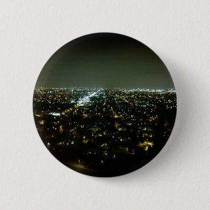 Chapa Redonda De 5 Cm Magnífica vista de las luces de la ciudad por la n