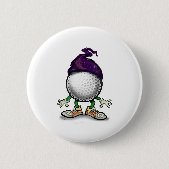 Chapa Redonda De 5 Cm Mago del golf (Anverso)