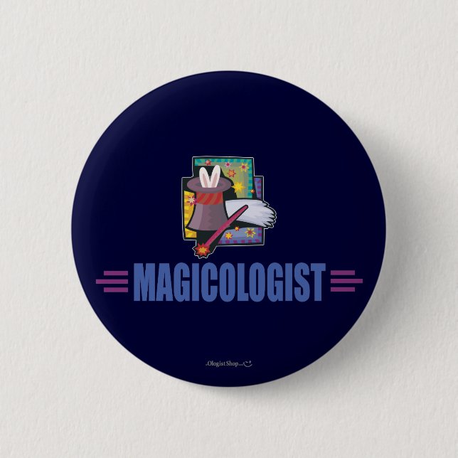 Chapa Redonda De 5 Cm Mago humorístico (Anverso)