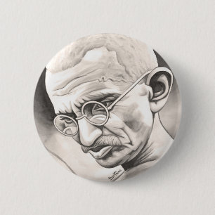 Chapa Redonda De 5 Cm Mahatma Gandhi