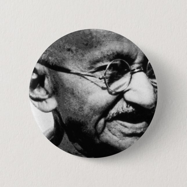 Chapa Redonda De 5 Cm Mahatma Gandhi (Anverso)