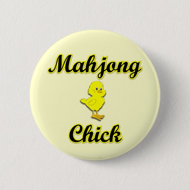 Chapa Redonda De 5 Cm Mahjong Chick (Anverso)
