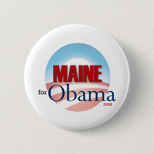 Chapa Redonda De 5 Cm Maine para Obama