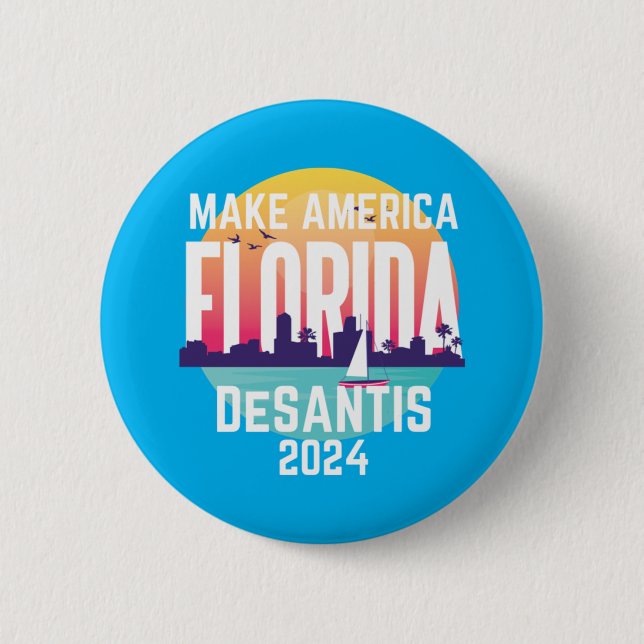 Chapa Redonda De 5 Cm Make America Florida Ron Desantis 2024 (Anverso)