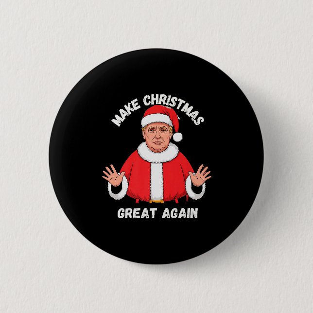 Chapa Redonda De 5 Cm Make Christmas Great Again Funny Santa Trump Premi (Anverso)
