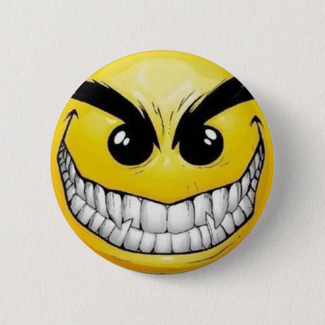Chapa Redonda De 5 Cm mal-smiley-cara (Anverso)