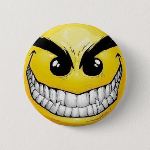 Chapa Redonda De 5 Cm mal-smiley-cara