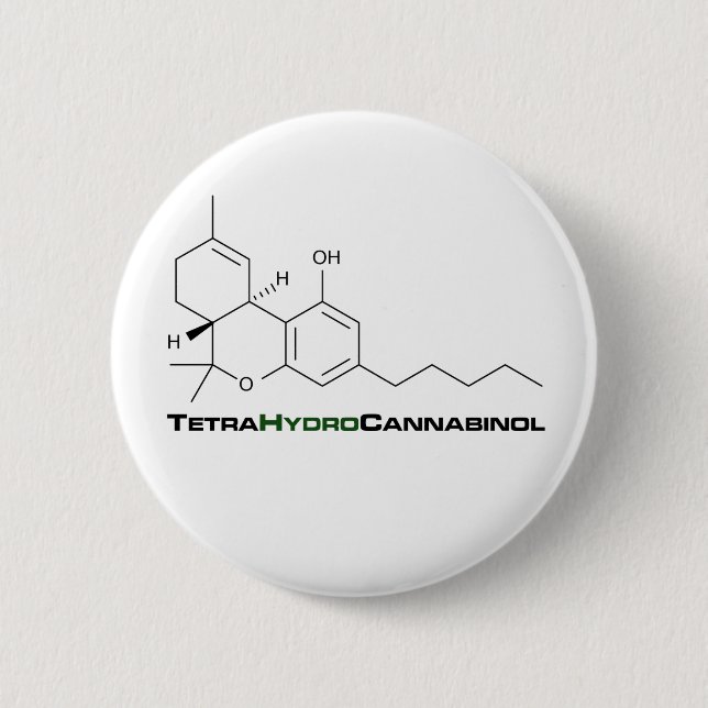 Chapa Redonda De 5 Cm Mala hierba de THC (Anverso)