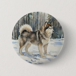 Chapa Redonda De 5 Cm Malamute de Alaska