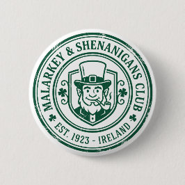 Chapa Redonda De 5 Cm Malarkey & Shenanigans Club St. Patrick's Day