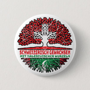 Chapa Redonda De 5 Cm Maldivas Maldivo Suiza Suizo Árbol