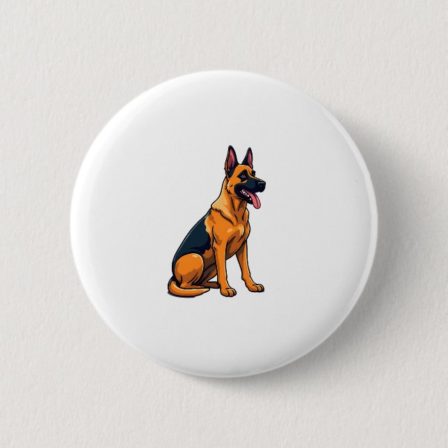 Chapa Redonda De 5 Cm Malinois belga (1) (Anverso)