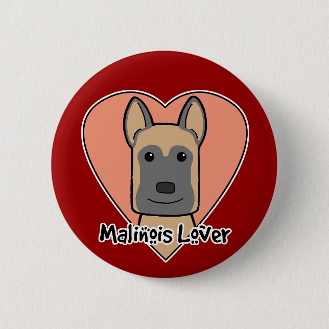 Chapa Redonda De 5 Cm Malinois Lover (Anverso)
