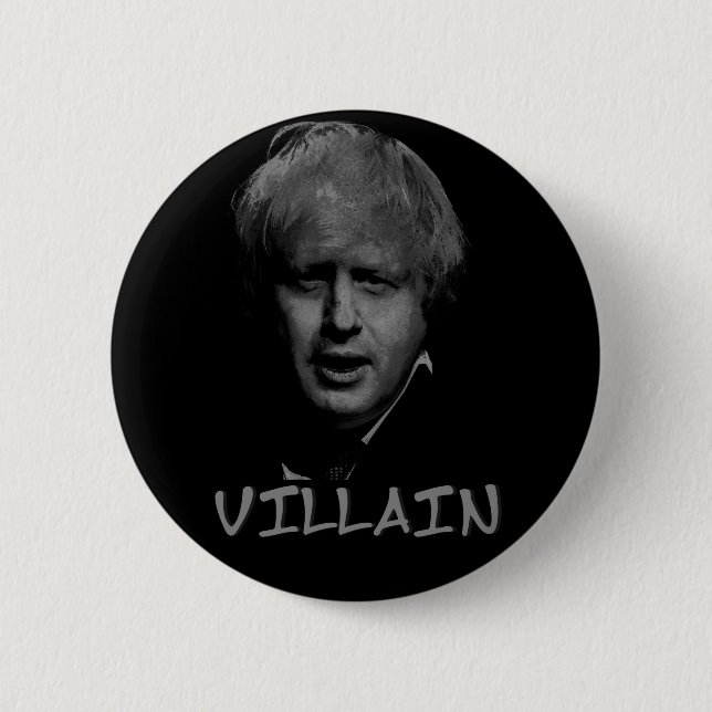 Chapa Redonda De 5 Cm malvado de Boris Johnson (Anverso)