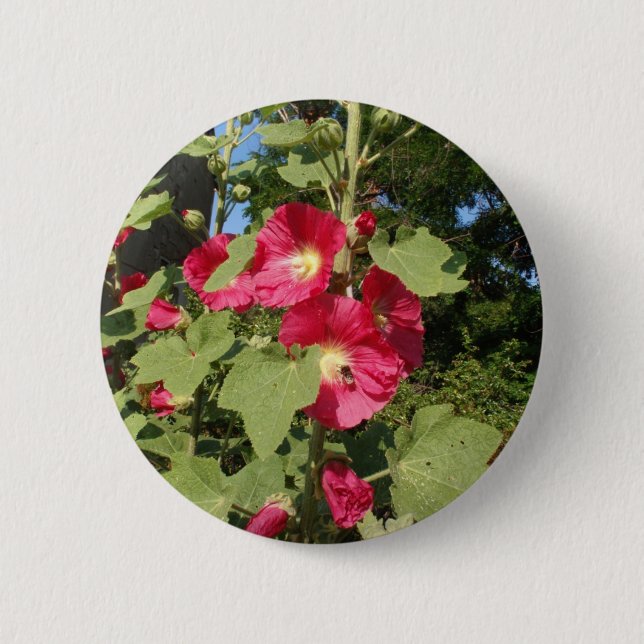 Chapa Redonda De 5 Cm Malvarisas rosas (Anverso)