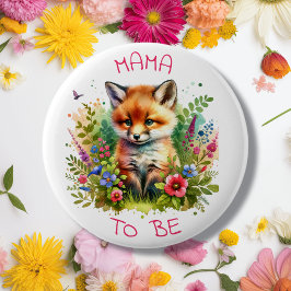 Chapa Redonda De 5 Cm Mama a ser | Woodland Creations Fox Baby Shower