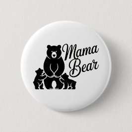 Chapa Redonda De 5 Cm Mama Bear with Cubs Cute Family Bear