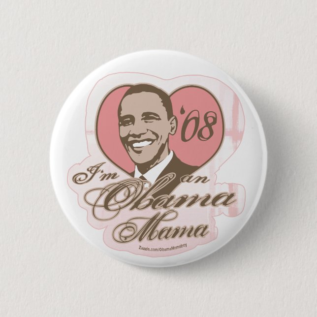 Chapa Redonda De 5 Cm Mamá Button de Obama (Anverso)