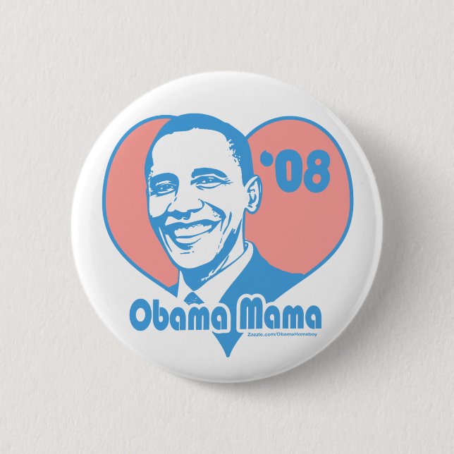 Chapa Redonda De 5 Cm Mamá Button de Obama (Anverso)