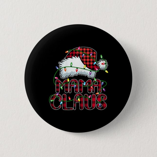 Chapa Redonda De 5 Cm Mama Claus Navidades enciende la coincidencia con  (Anverso)