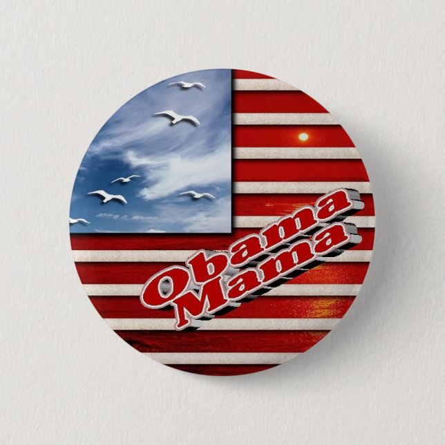 Chapa Redonda De 5 Cm Mamá Cute Button de Obama (Anverso)