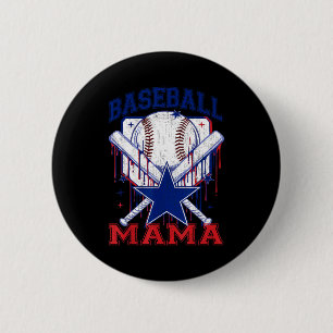 Chapa Redonda De 5 Cm Mamá de béisbol retro mamá de béisbol mujeres día 