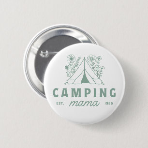 Chapa Redonda De 5 Cm Mamá de camping mamá campamento de verano estética