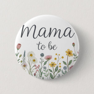Chapa Redonda De 5 Cm Mamá de flores silvestres coloridas para celebrar 