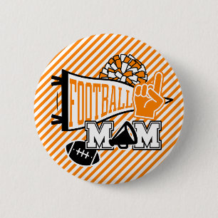 Chapa Redonda De 5 Cm Mamá de fútbol naranja