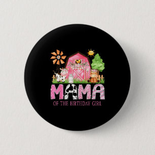 Chapa Redonda De 5 Cm Mamá de la Cumpleañera 1er Cumpleaños Nk Granja de