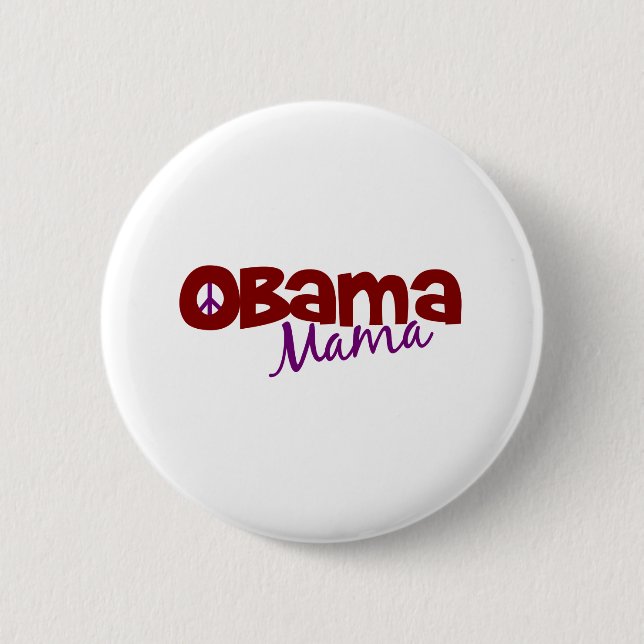 Chapa Redonda De 5 Cm Mamá de Obama (Anverso)