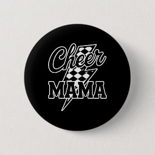 Chapa Redonda De 5 Cm Mamá de porrista linda animando al equipo de porri