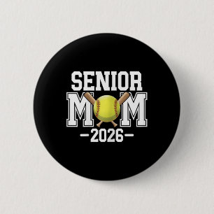 Chapa Redonda De 5 Cm Mamá de Softbol Senior, Cl de 2026, Noche de Senio