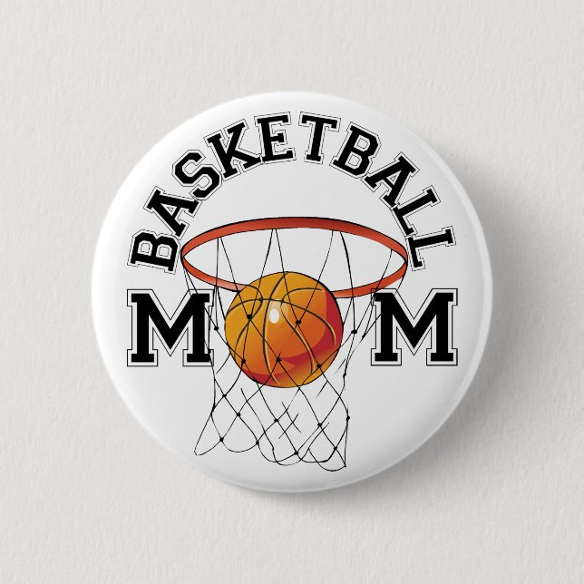 Chapa Redonda De 5 Cm Mamá del baloncesto (Anverso)