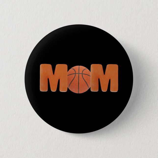 Chapa Redonda De 5 Cm Mamá del baloncesto (Anverso)