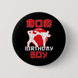 Chapa Redonda De 5 Cm Mamá Del Cumpleaños Karate Taekwondo Boy Martial A