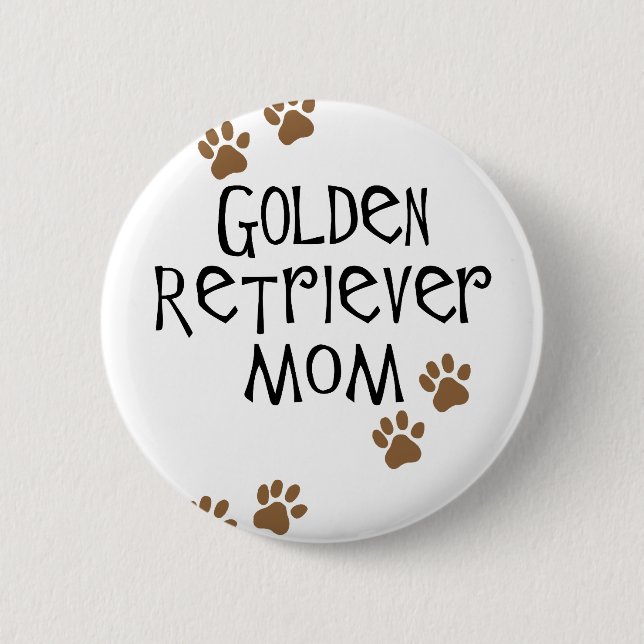 Chapa Redonda De 5 Cm Mamá del golden retriever (Anverso)