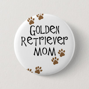 Chapa Redonda De 5 Cm Mamá del golden retriever